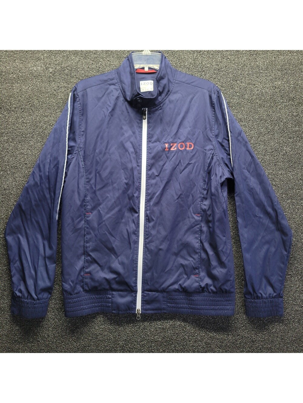 Izod Golf Men's Sz M Full Zip Navy Jacket Windbreaker